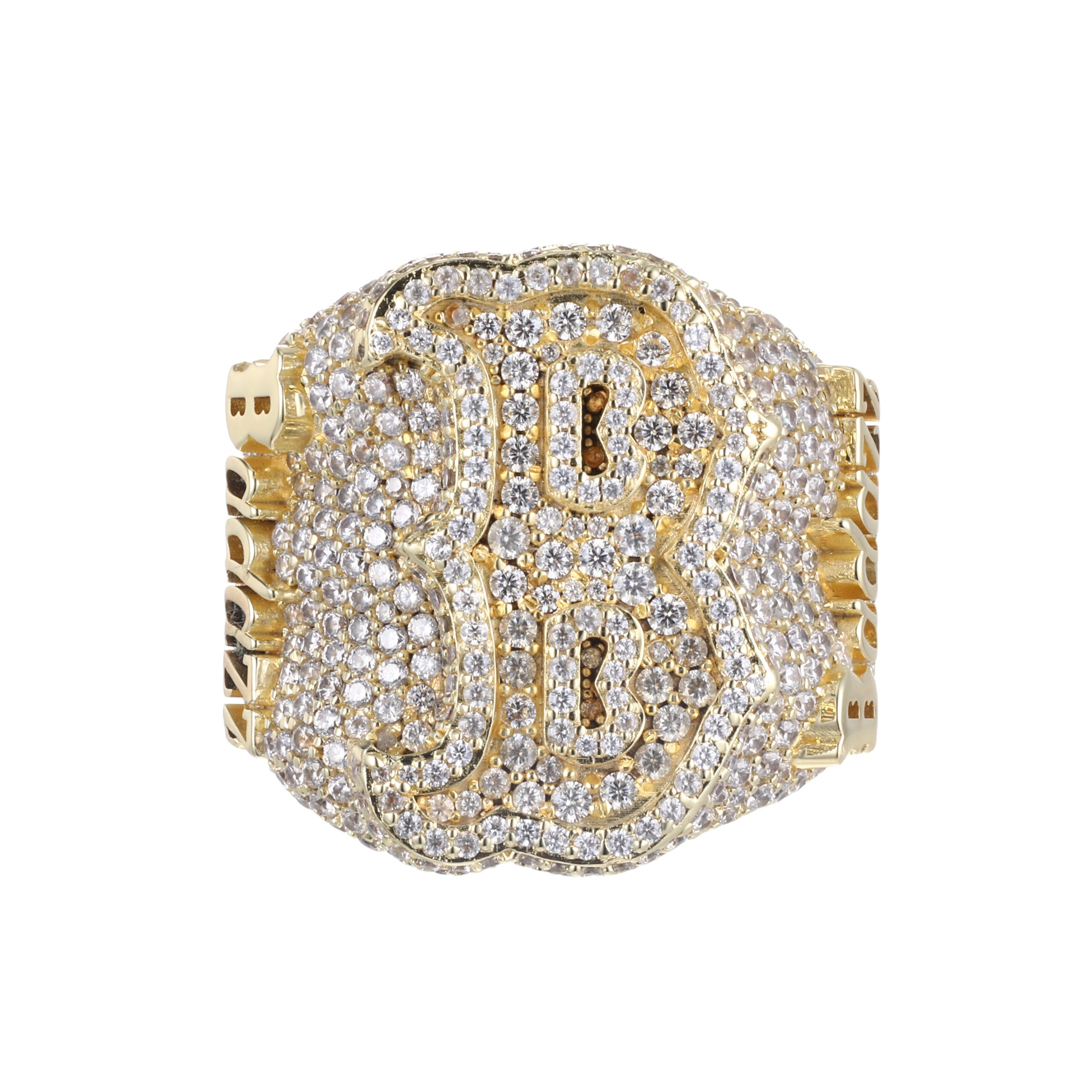 Fully Micro Pave Diamond Skull Custom Text Hip Hop Ring Blank - 图片 2