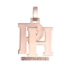 High Polished Rose Gold Interlock PH Powerhouse Hollow Cut Out Block Letter Hip Hop Pendant Blank Monogram Charm